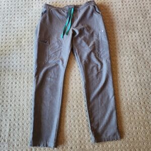 Figs Gray PO #1262 Cargo Scrub  Pants with Elastic Waistband